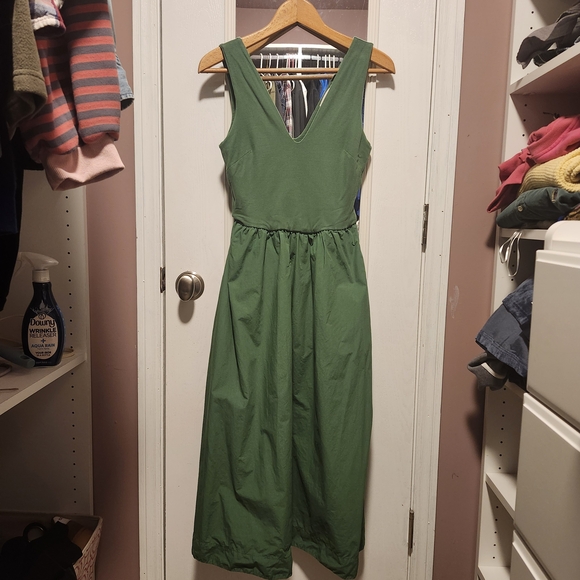 Nation LTD XS Daria Tank Green Lawn Sleeveless Dress Pima Cotton Quiet Luxury - Picture 6 of 10